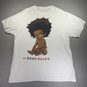 The Boondocks Huey Freeman Graphic T-Shirt White Mens Large Short Sleeve Tee